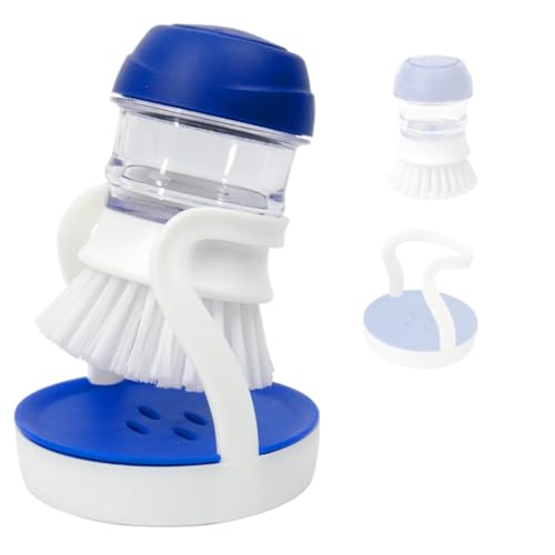 CELOX Soap Dispensing Dish Brush Set with Holder for Dishes