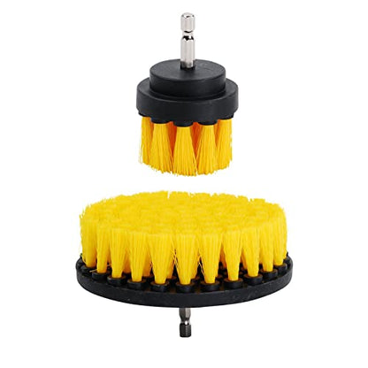 HIFROM Drill Brush - 2" 5" Power Drill Attachment Medium Stiffness Bristles Scrubbing Scrubber Cleaning Kit for Kitchen Cabinets Counters Linoleum Bathroom Shower Tile Porcelain