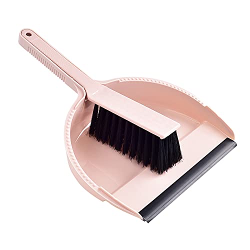 Small Mini Broom & Pink Dustpan Set for Home Kitchen Office Car
