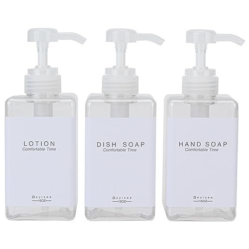Refillable Shampoo and Conditioner Bottles for Shower Wall,Shampoo and Conditioner Dispenser with Pump No Drill (3 Bottles-Clear) - color: 3 Bottles-clear