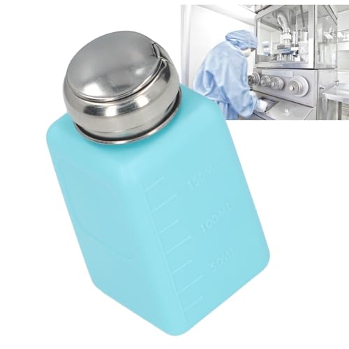 200ML ESD Antistatic Square Liquid Dispenser, Press Type Solvent Bottle with Stainless Steel Lid for IPA Solvent, Oil