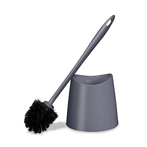 Modern Toilet Brush and Holder, Grey Toilet Bowl Scrub Brush with Storage Caddy, Bathroom Cleaner. by Superio - color: Gray, size: 1 Pack