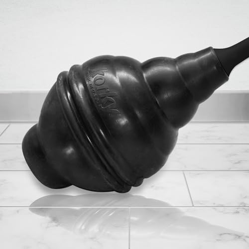 Korky BeehiveMAX Hideaway - Heavy Duty Toilet Plunger with Holder in Black - Drip Free Carry-Seals All Bowl Shapes – Powerful Clog Removal, 97-5B - color: Black