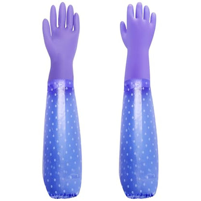 XANGNIER Long Gloves for Cleaning Bathroom,Waterproof Chemical Resistant Gloves Elbow Length,Pvc Full Arm Men & Women Reusable Glove for Gardening,Aquarium,Kitchen,Dishwashing,Household Cleaning,1pair - color: 1 Pair