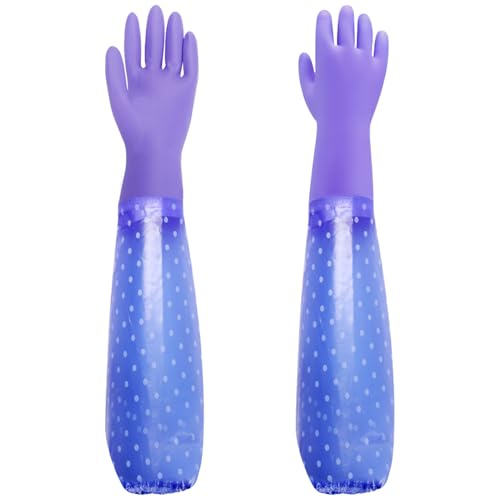XANGNIER Long Gloves for Cleaning Bathroom,Waterproof Chemical Resistant Gloves Elbow Length,Pvc Full Arm Men & Women Reusable Glove for Gardening,Aquarium,Kitchen,Dishwashing,Household Cleaning,1pair - color: 1 Pair