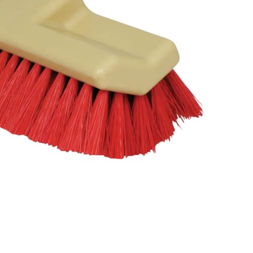 Soro Essentials- 10" Multi-Angle Floor Scrub Brush Head Only with 0.6mm Red Synthetic Bristles-Household Cleaning Brushes Stiff Bristle Floor Scrubber for Cleaning Shower Bathroom Garage Kitchen Wall