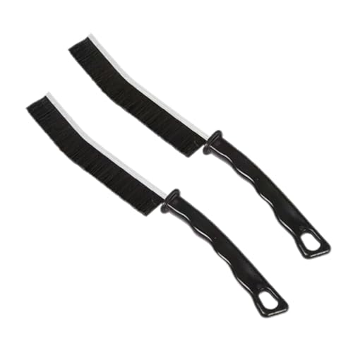 2 Pcs Black Multi-Purpose Hard Bristle Crevice Cleaning Brush -Deep Reach Gap Cleaning Tool for Household Use -Versatile, Durable, Thin Brush to Clean Tight Spaces