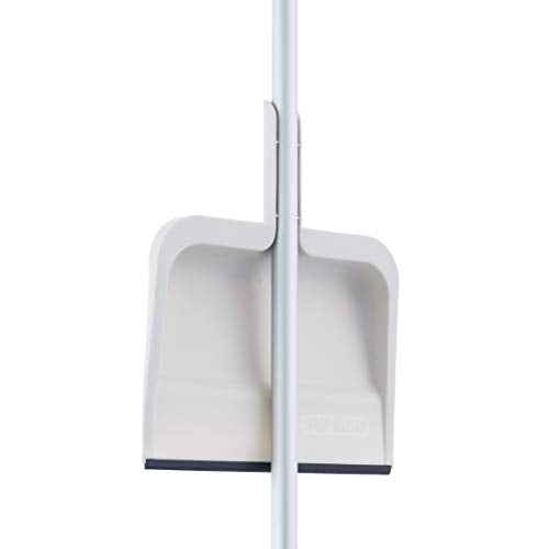 Superio Angle Broom and Clip-On Dustpan Set, Slim Hand Broom Telescopic Handle 53 Inches Tall, Clip On Dust Pan with Low Edge Rubber Lip - color: Gray, size: Sweep Set