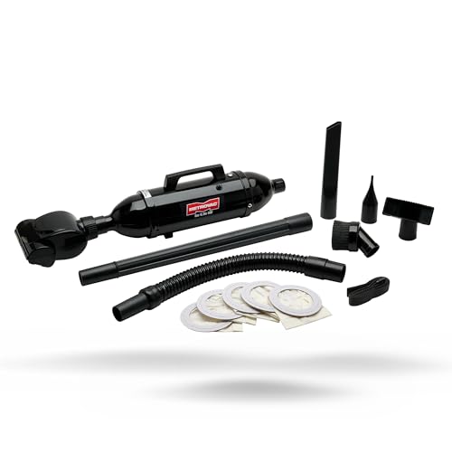 METROVAC VM12500T Vac N' Blo 500W Hand Vacuum & Blower, 120V, Powerful, Lightweight, All-Steel Construction, Dry Pickup, 60" Water Lift, Black Finish - style: Turbo Brush Kit