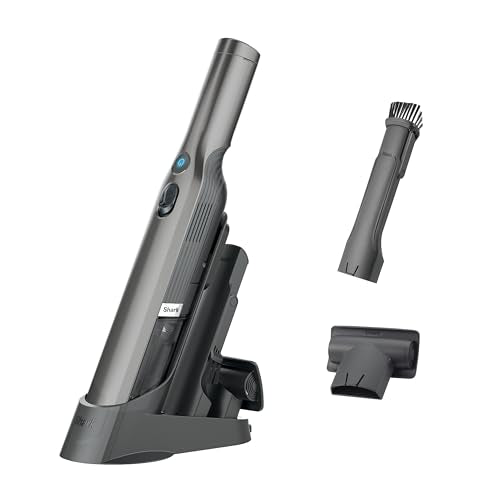 Shark WV201 WANDVAC Handheld Vacuum, Lightweight at 1.4 Pounds with Powerful Suction, Charging Dock, Single Touch Empty and Detachable Dust Cup,Graphite, Slate - color: Slate