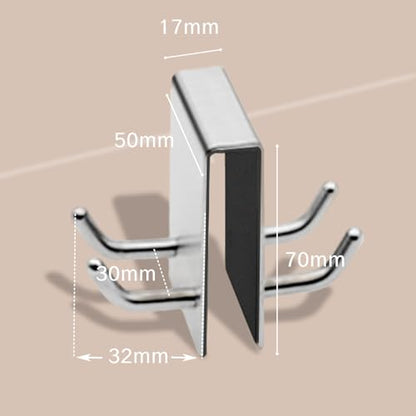 BRBASAP Door Hook Towel Matte Nickel Hooks for Frameless Glass Shower Doors Stainless Steel Over Door Hanger for Bathroom Robe Towel Holder Razor Squeegee and Loofah Fits 0.32-0.66in Doors