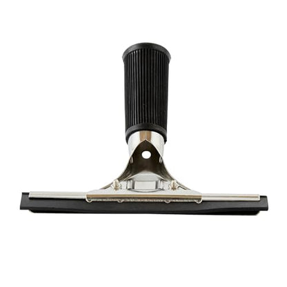 Restaurantware-Clean Tek Professional 5.91 Inch Window Squeegee, 1 Cleaning Squeegee with Rubber Blade - No-Slip Handle, Clean Mirror Or Car Windshield, Stainless Steel Wiper for Glass Door - size: 6", style: Stainless Steel, with Black Rubber Grip