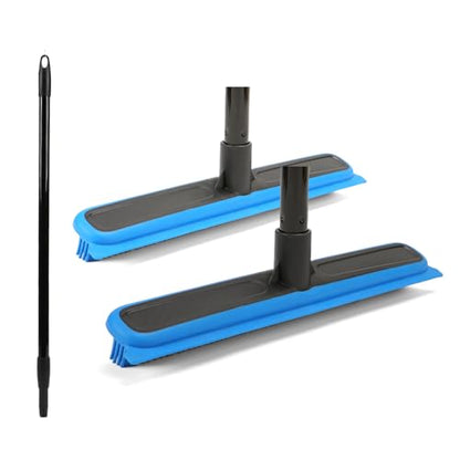 Rubber Broom for Pet Hair Removal Floor Brush with Built in Squeegee (C50900), Indoor & Outdoor Cleaning, Carpet Cleaning, Telescopic Handle Sweeping, Pet Hair Collecting