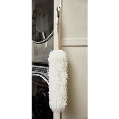 Santa Barbara Design Studio Lambswool Duster with Bamboo Comfort Handle and Leather Hanging Loop, 24" Long, Fights The Dust