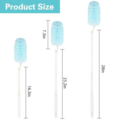 360° Duster Refills Kit for Swiffer Duster, 25 Pack & 1 Handle, Multi-Surface Dusters with 4X Cleaning Power. Efficient Duster Kit for Cleaning Pet Hair, Home, Office, Blinds, Furniture and More - color: Long Handle - 25 Pack