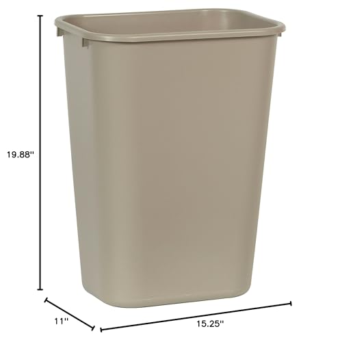Rubbermaid Commercial Products Deskside Wastebasket/Trash Can, 10.25-Gallon/41-Quart, Beige, Plastic, Garbage Can for Home/Office, Fits Under Desk/Sink/Cabinet - color: Beige, size: 10.25 Gallons