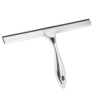 Fdit Stainless Steel Glass Cleaner, Window Wiper Multi Surface Scraper for Bathroom Glass Tiles Car Windows with Suction Cup Hook