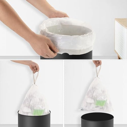 2.6 Gallon Trash Bag Unscented - 120 Counts Small Garbage Bags Drawstring Bulk Heavy Duty Leak Proof Plastic Trash Can Liners for Kitchen, Office, Room Essentials Heihaily (Clear White, 4 Rolls) - style: 2.6Gal white 120 Counts