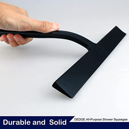 DEDGE Shower Squeegee Window Glass Wiper Scraper Cleaner with Silicone Blade for Bathroom/Kitchen/Car Glass/Mirror/Door 11-Inch (with Hook)