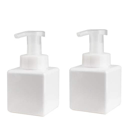 UUJOLY Foaming Soap Dispenser, 250ml (9oz) Refillable Pump Bottle for Liquid Soap, Shampoo, Body Wash (2 Pcs) (Small White) - color: White, size: 9 oz (2 Pack)