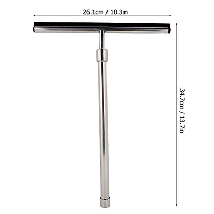 Stainless Steel Shower Squeegee for Shower Doors Bathroom Window and Car Glass Bathroom Cleaner Tool Household Window Mirror Squeegee