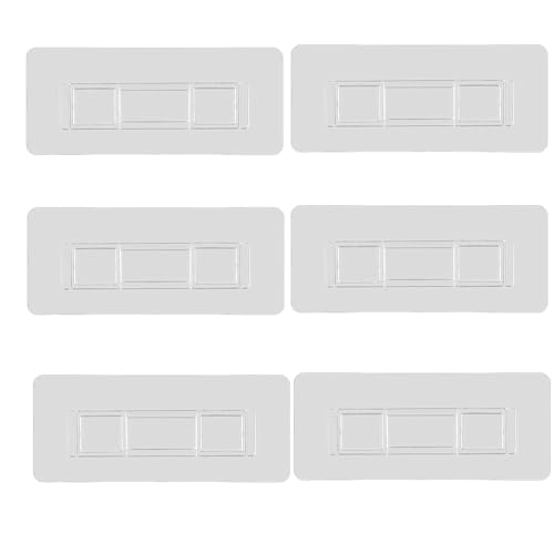 6 PCS Adhesive Toothbrush Holders Wall Mounted Sticky Pads, Rectangular Shower Caddy Adhesive Replacement ,Strongly Waterproof Traceless Adhesive Hooks, No Drilling for 3.7 to 3.9 In Hanging Mouths
