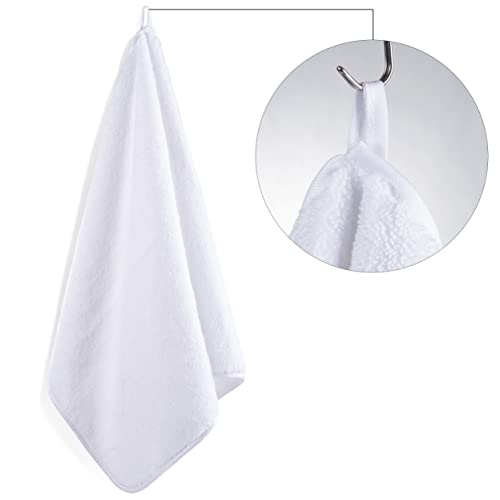 POLYTE Quick Dry Lint Free Microfiber Hand Towel, 16 x 30 in, Set of 4 (White) - color: White