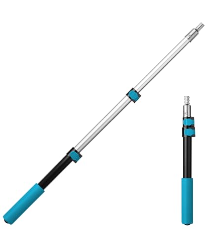 Bates- Telescopic Extension Pole, 3 Ft, Aluminum Alloy, Sturdy Multi-Purpose Extension Pole with Flip-Lock Design for Painting, Dusting and Cleaning - color: Black and Teal, size: 3 Ft, 1 Pack