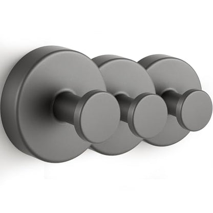 Suction Cup Hooks, Shower Hooks for Inside Shower, No-Drill Towel Hook Stainless Steel Waterproof Suction Hook for Wreaths, Loofah, Towel, Coat, Bath Robe (3, Grey) - color: Gray