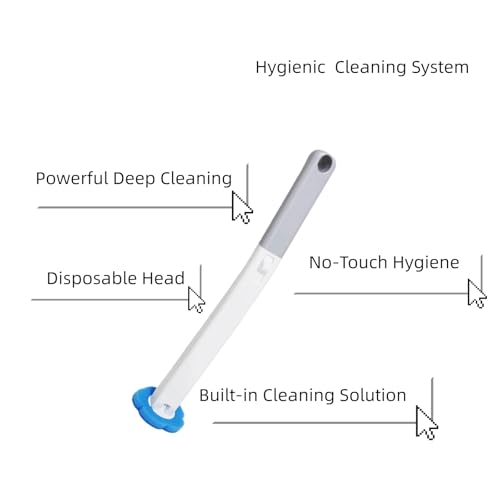 Disposable Toilet Brush and Holder Set with 30 Refills – Wall Mounted Toilet Bowl Cleaner Brush Kit, Deep Hygienic Cleaning with Toilet Wand Refills