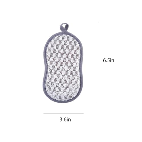 4 Pack Dish Sponge for Washing Dishes Cleaning Kitchen, All-Purpose, Non Scratch, Rough Scrubbers Side for Non-Stick Cookware, Soft Microfiber Scrub Side for Dishes,Reusable Dishwashing Sponges
