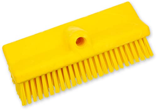 SPARTA 40423EC04 Plastic Floor Scrub Brush, Wall Brush, Equipment Brush With Nonabsorbent Bristles For Industrial Kitchens, Hospitals, Commercial Cleaning, 10 Inches, Yellow - color: Yellow