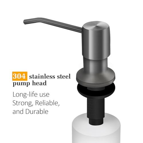 Soap Dispenser for Kitchen Sink, Built in Sink Soap Dispenser Lotion Dispenser with 17 OZ Bottle, Refill from The Top Bar Sink Soap Dispenser, Gray - color: Gray 01, size: Comes with 17 OZ Bottle