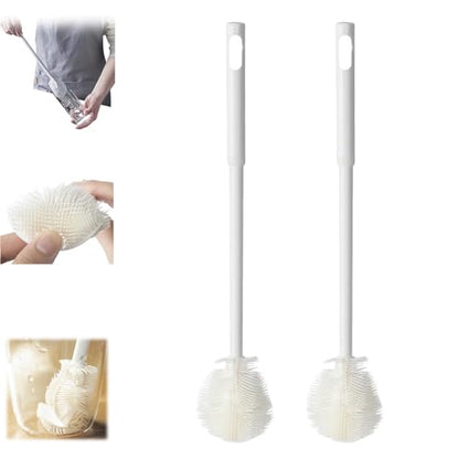 Cup Brush, Bottle Cleaning Brush, Stainless Steel Scrub Cleaner Brush with 12'' Long Handle, Flexible for Cleaning Sport Water Bottles, Coffee Mug, Cups (2 pcs) - color: 2 Pcs