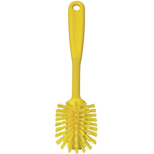 Remco 2 25/64 in W Dish Brush, Medium, 8 in L Handle, 3 1/8 in L Brush, Yellow, Plastic 42376-1 Each - color: Yellow
