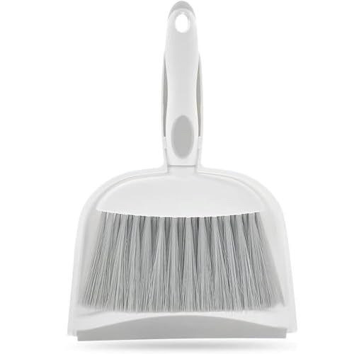Dust pan, Small Broom and Dustpan Set, Mini Dustpan and Brush Set, Small Hand Broom with Dust Pan for Desk Table Cat Litter - Compact Hand Broom for Kitchen Counter Crumbs, RV Living Essentials (Gray) - size: 1pcs