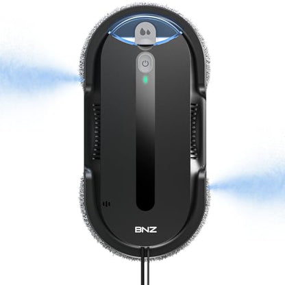 BNZ Smart Window Cleaning Robot, Twin Turbo & Dual Auto-Spray Window Cleaner with Multiple Safety System, AI Path Planning, Frameless Edge Detection, K1 (Matt Black) - color: Matt Black