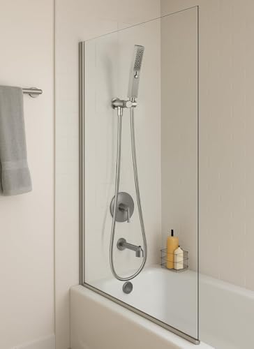 G-Promise All Metal Handheld Shower Set with 3-Function Showerwand, included Handheld Holder to Control on/off Switch and 71 Inch Tangle-Free Stainless Steel Hose Brushed Nicke - color: Brushed Nickel