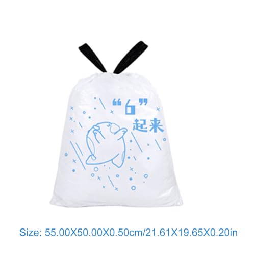 Alipis Thickened Portable Drawstring Refuse Bags 69pcs 50x55cm, Household Large Trash Bags for Waste Bins ≤37cm Diameter, Heavy-duty Kitchen Garbage Disposal