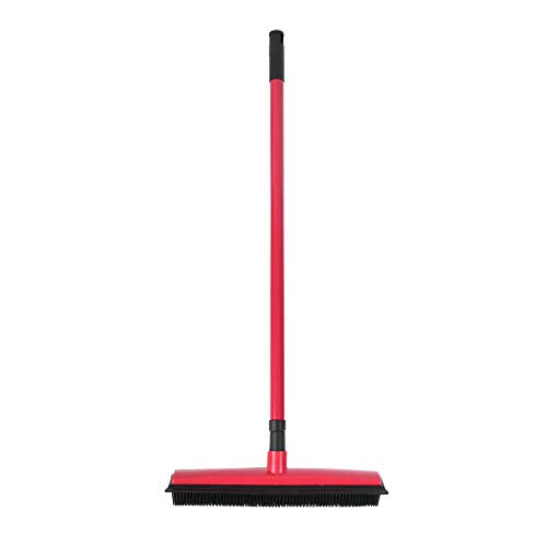 Pet Carpet Cleaning Brush, Rubber Hair Broom with Telescoping Handle, Red - Efficient Fur Removal, Easy Maintenance, Ideal for Pets and Homes (Red) - color: Red
