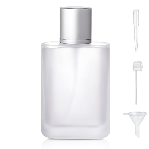 100ml/3.4 Oz Frosted Glass Spray Bottle Perfume Atomizer,Refillable Perfume Spray Bottle Perfume Bottles Empty with 3 Kinds of Perfume Dispenser (Frosted Glass 100ml) - style: Frosted Glass 100ml