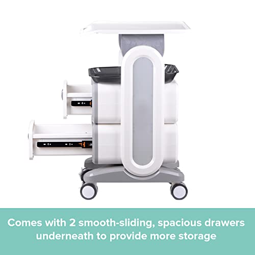 Professional Utility Cart with Wheels - Rolling Dental Office Cart with Drawers - Medical Trolley for Cavitation Machine, Esthetician Supplies, Lab Tools - Salon Trolley - size: 130LB Load / 2 Drawer