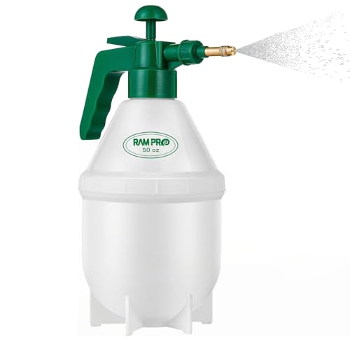 RamPro Garden Sprayer, 0.4 Gallon Pump Sprayer, 1.5L Weed Sprayer, 50 Oz Water Sprayer Pump Spray Bottle for Lawn Sprayer, Plant Mister, Safety Valve & Adjustable Brass Nozzle Pressure Hand Sprayer - size: 50oz