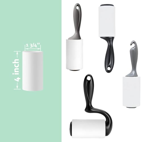 4 inch Lint Roller Refill Only for Scotch-Brite Pet Extra Sticky Hair Lint Roller 5 Refills 60 Sheets per Refill Total 300 Sheets (Inside Diamater 1-3/4 inch) - size: 4 inch (1.75'' ID)