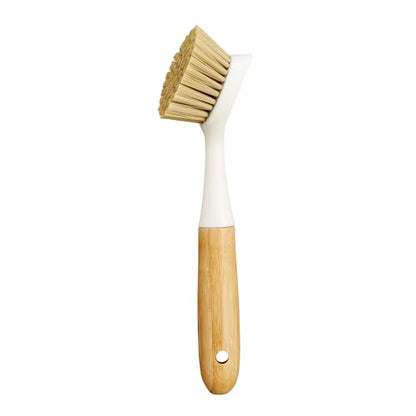 HIC Kitchen Dish Scrubbing Brush, Bamboo with Non-Scratch Bristles, Set of 2 - style: Dish Scrubber Brush, Set/2