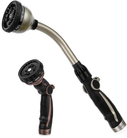 RESTMO Watering Wand Heavy Duty, Metal Water Hose Sprayer for Garden, High Pressure | Thumb Flow Control | On/Off Valve, Ideal for Outdoor Lawn & Plant Watering, Car & Pet Washing