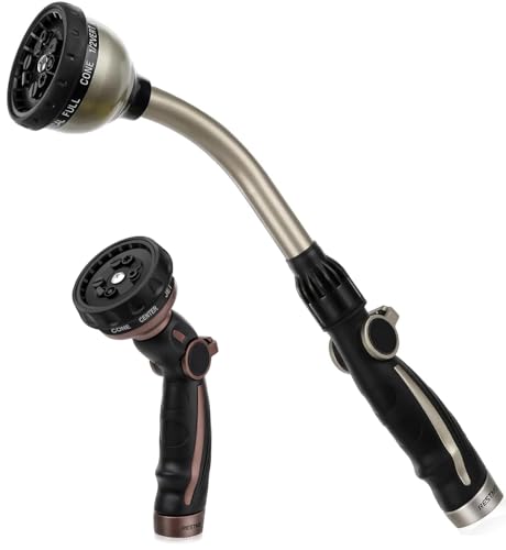 RESTMO Watering Wand Heavy Duty, Metal Water Hose Sprayer for Garden, High Pressure | Thumb Flow Control | On/Off Valve, Ideal for Outdoor Lawn & Plant Watering, Car & Pet Washing