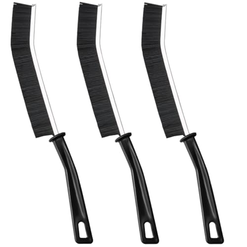 Cleaning Brush,Hard Bristle Crevice Cleaning Brush UK 3 Pcs Bathroom Crevice Gaps Groove Crevice Cleaning Tool for Narrow Corners in Home Bathroom and Window Kitchen - color: 3pcs S Black