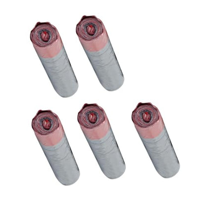 Abaodam 5 Rolls Drawstring Trash Bags Thickened Disposable Garbage Bags Strong Rubbish Pouches for Kitchen Use with Easy Tie Closure and Load-bearing Design Random Color