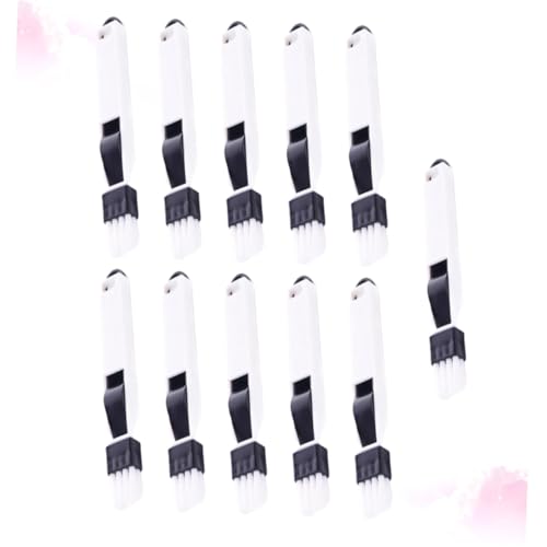 Yardwe 11pcs Window Door Track Cleaning Brush Set with Dustpan, Detachable Keyboard Dustpan Brush, Multipurpose Crevice and Groove Cleaner for Household and Office Use, Black